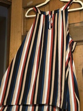 torrid Multi-Color Vertical Stripe Halter Tunic